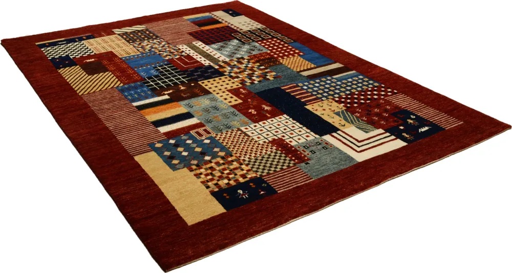 Tapis traditionnel HINDUSTAN HALI en laine noué à la main Rouge 170x240