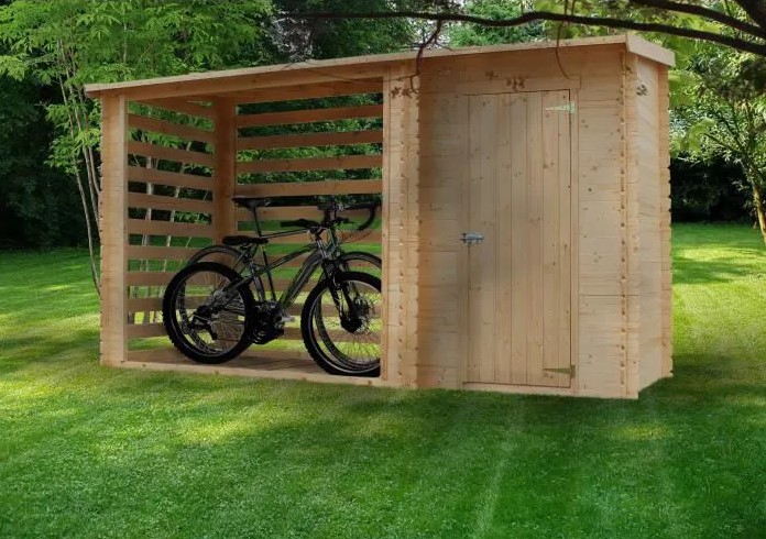 TIMBELA M205 Abri de jardin + Chalet pour vélos/ Bucher/Abri conteneur