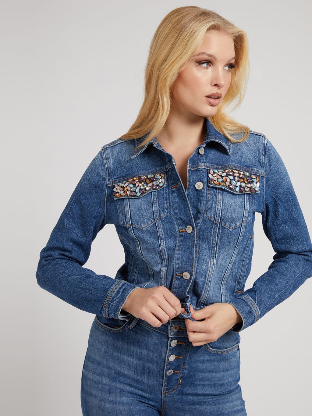 VESTE EN JEANS BIJOUX Guess blue