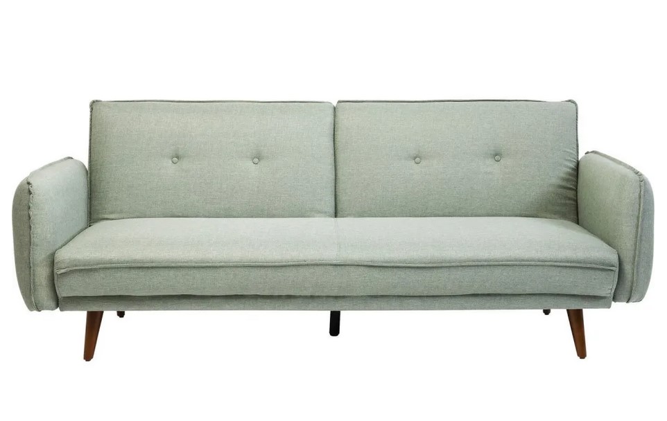 Canapé-lit 3 places LIZZY en tissu vert