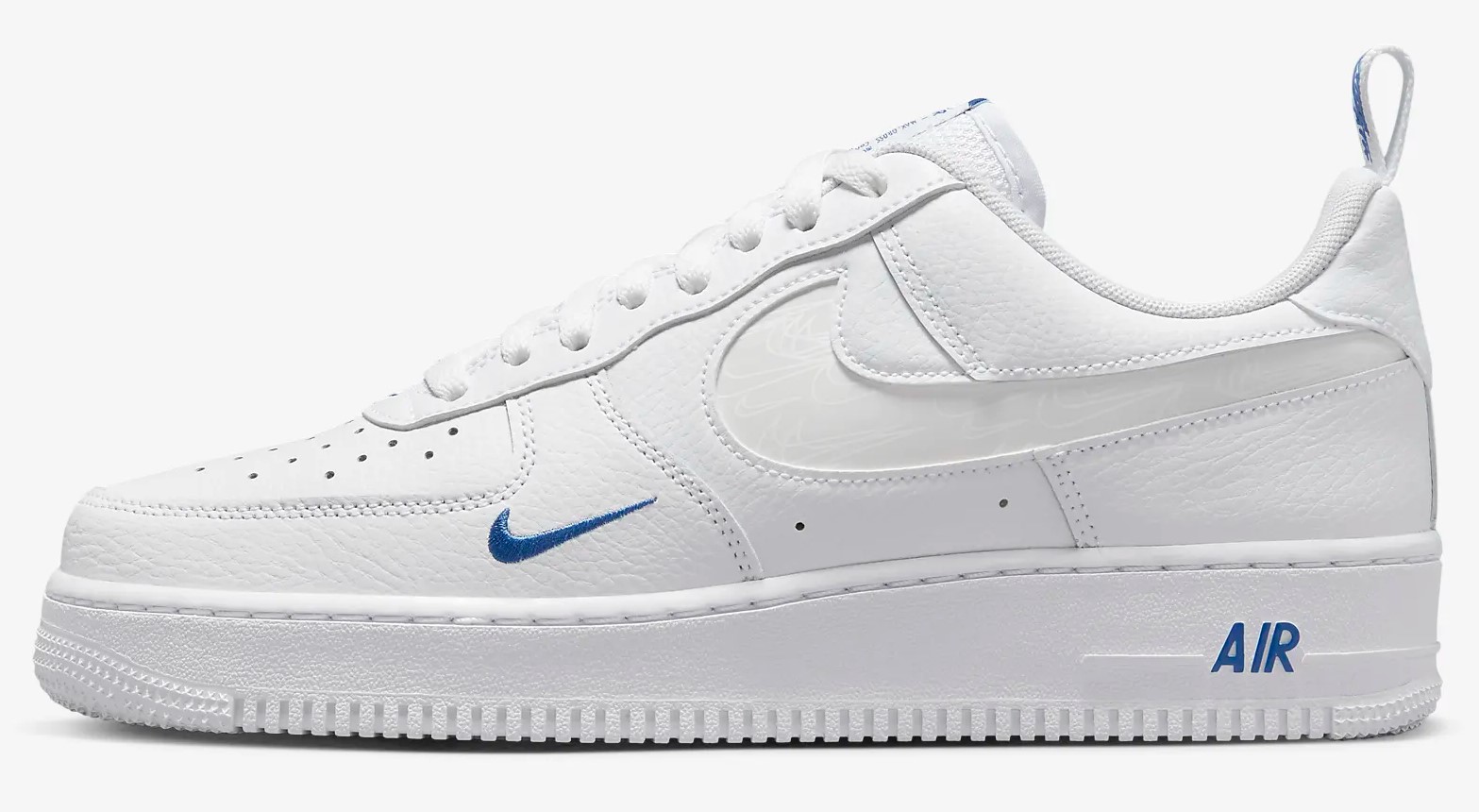 Nike Air Force 1 '07 LV8 Baskets Basses Blanc/Bleu marine foncé/Blanc