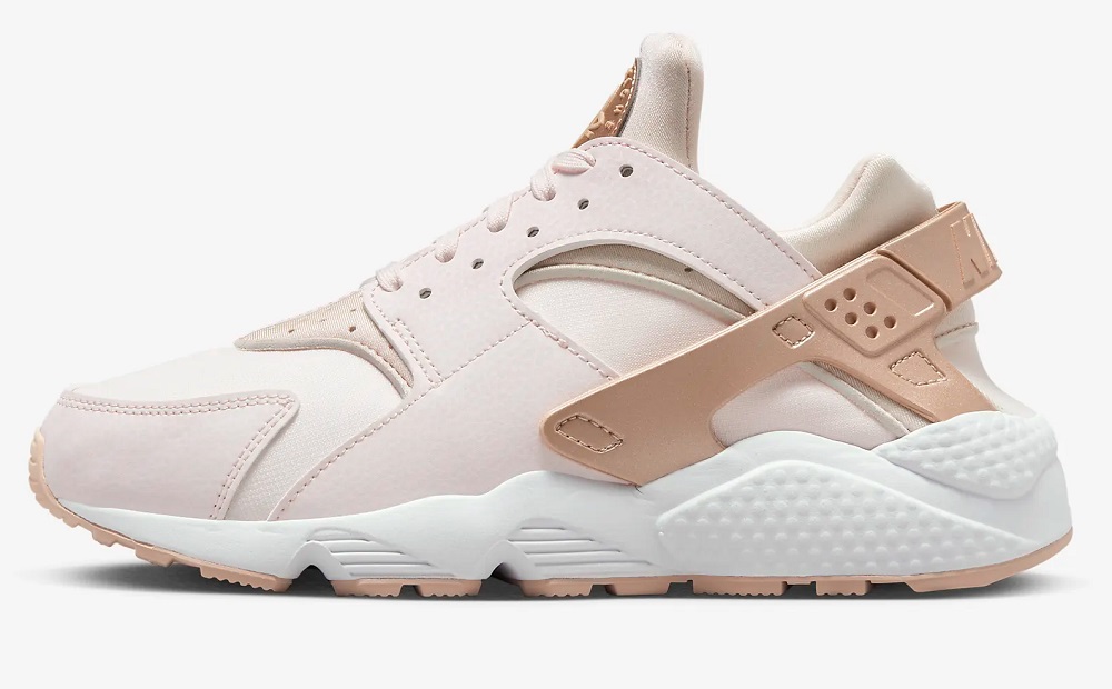 Nike Air Huarache Baskets Basse Rose pastel clair/Blanc/Scintillant