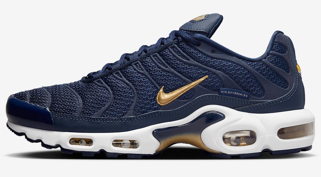 Nike Air Max Plus « FFF » Baskets Basses Bleu marine nuit/Blanc/Rouge université/Or métallique