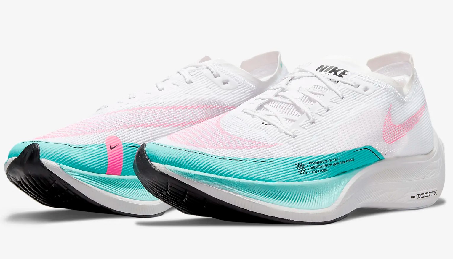 Nike Vaporfly NEXT% 2 Baskets Basses Blanc/Turquoise dynamique/Noir/Rose ultime pour Homme