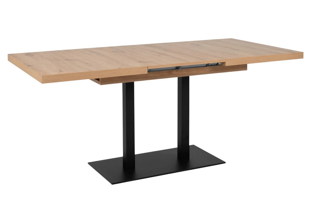 Table Extensible à allonge QUADRATO imitation chêne/noir - BUT
