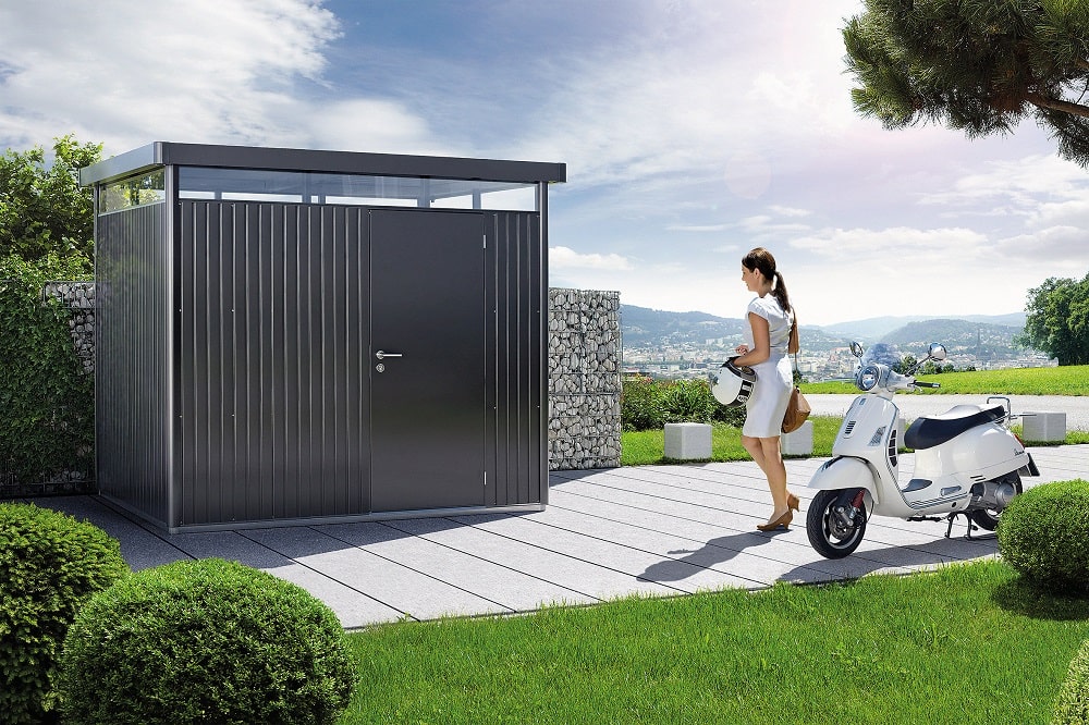 Abri de jardin simple porte Biohort HighLine H2 5.36 m² en métal