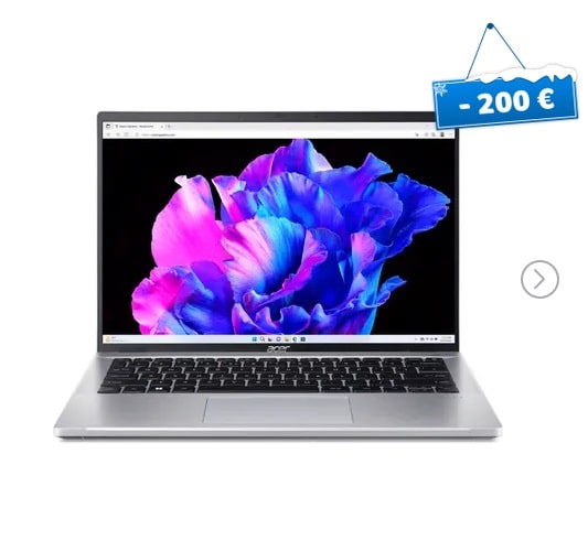 Acer Swift Go 14 OLED SFG14-71 Ordinateur portable ultrafin Argent