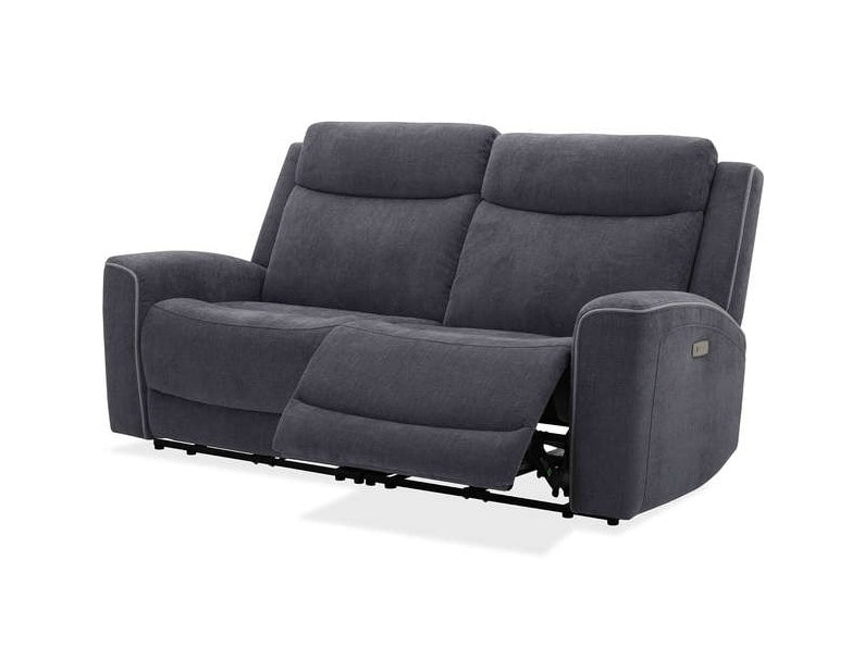 Canapé droit relax électrique BESTA 3 places coloris gris - Conforama