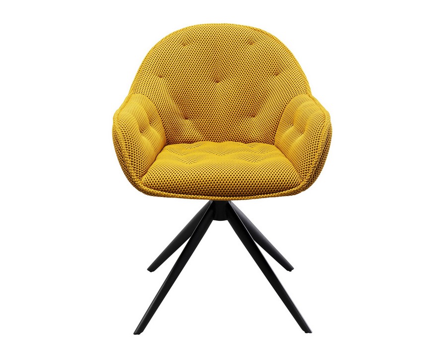 Chaise CARLITO MESH avec accoudoirs pivotante jaune