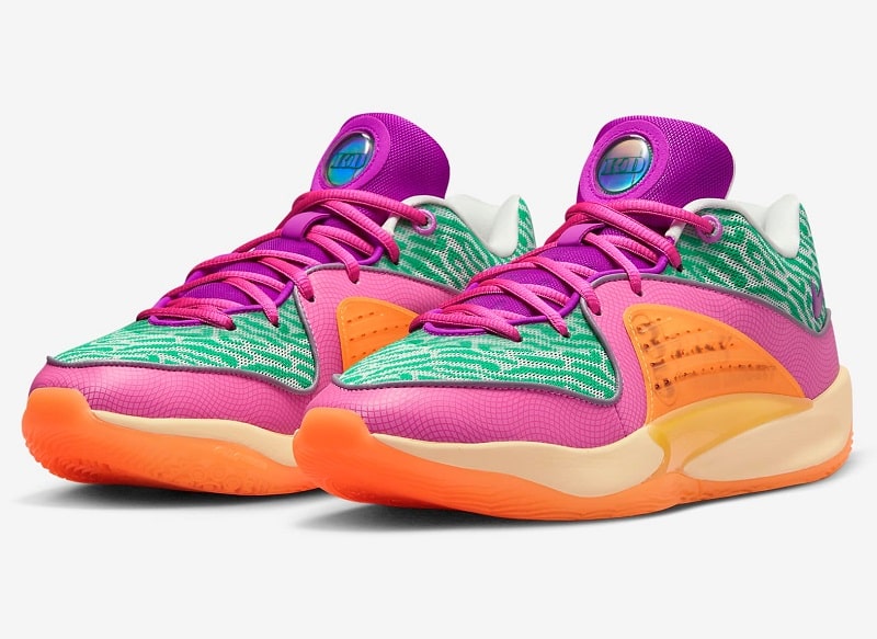 Nike KD16 ASW Baskets Basses Vert stade/Vert pâle/Playful Pink/Violette ultime pour Homme