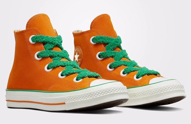 Converse x Wonka Chuck 70 Oompa Loompa Baskets Montantes Orange/Vert/Écru pour Femme