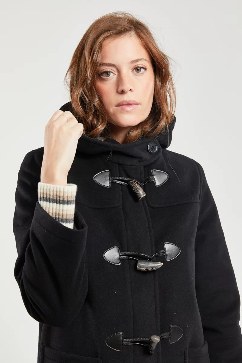 Duffle-coat drap Armor Lux en laine Noir - Soldes Duffle-coat Femme Armor-Lux 