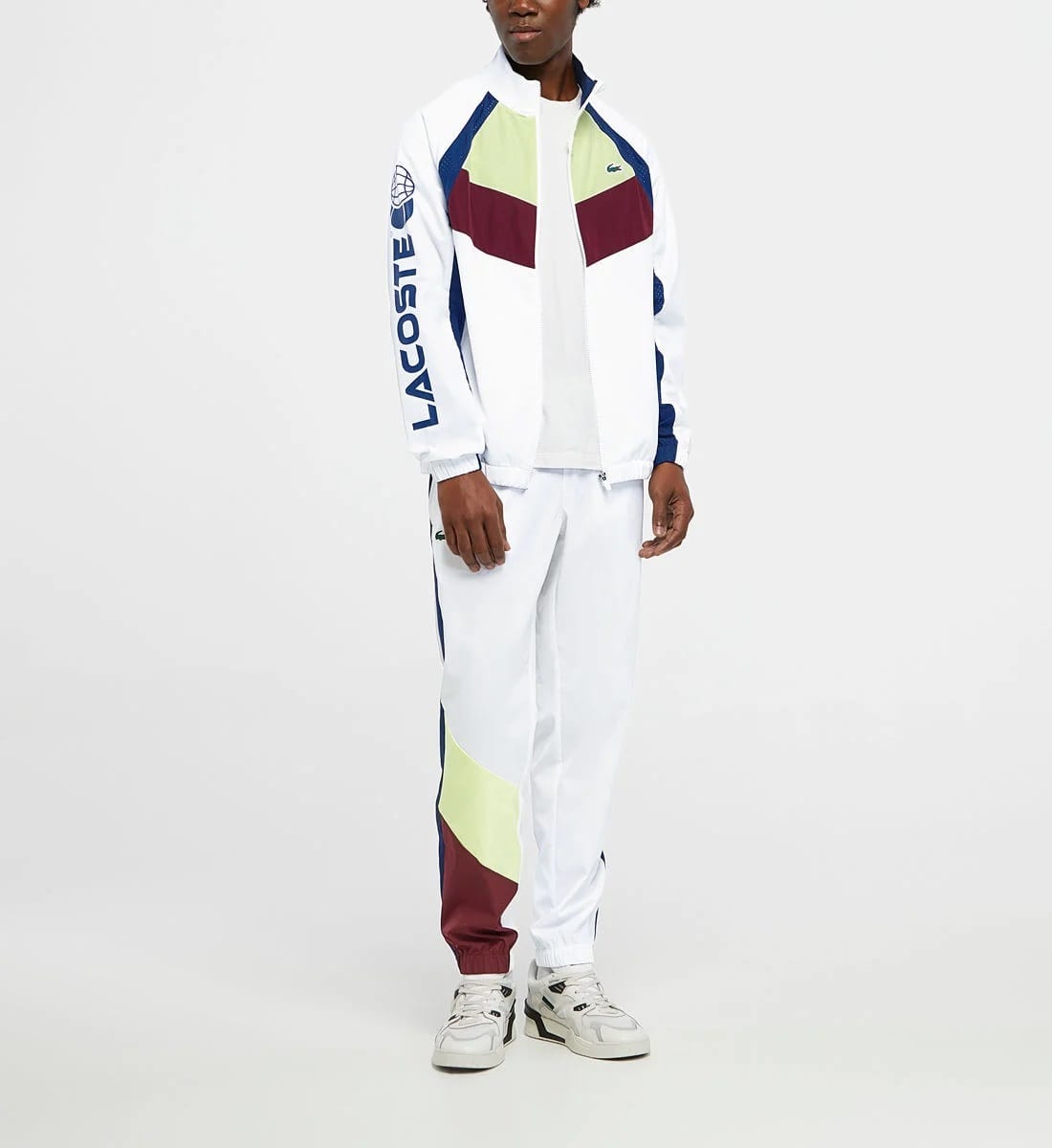 Ensemble survêtement Homme Lacoste Tennis x Daniil Medvedev Blanc/Jaune Fluo/Bordeaux/Bleu Marine