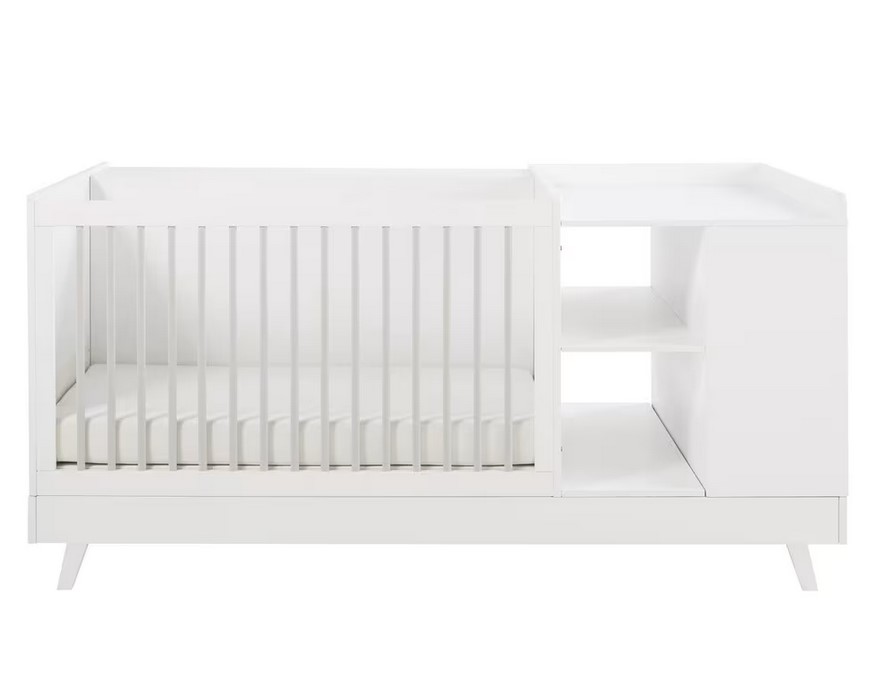 Lit bébé combiné CELESTE blanc et gris pas cher - Prix en Baisse Maisons du Monde