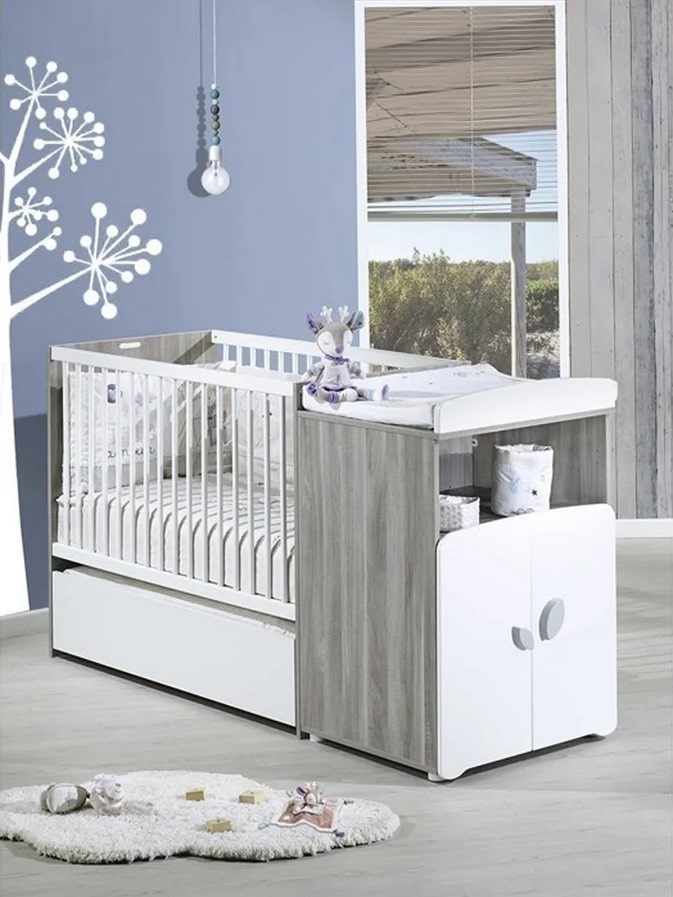 Lit combiné Evolutif Babyprice LEAF 120x60cm