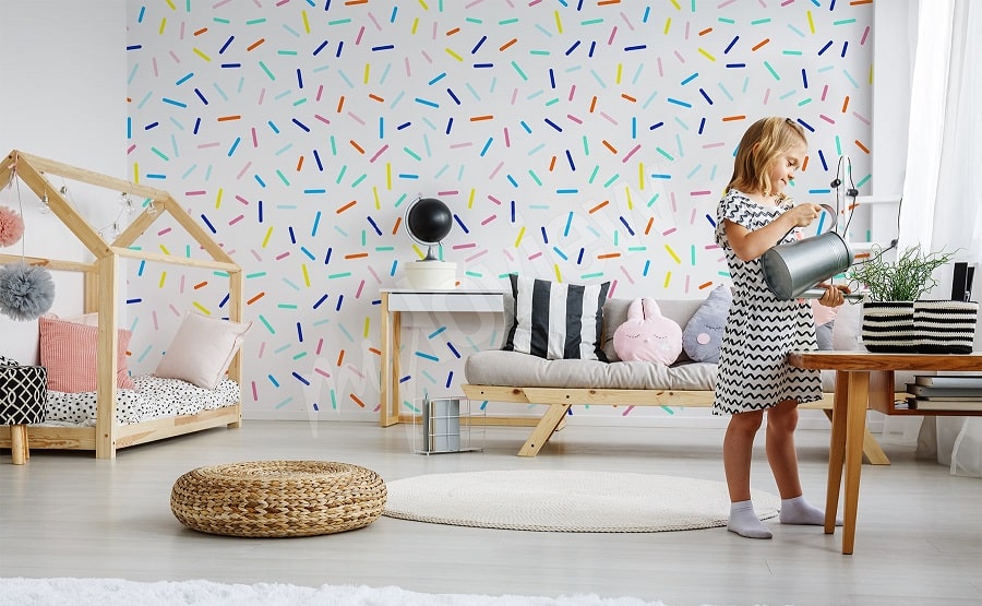 La chambre de l'enfant : Un papier peint sur un seul mur ou sur plusieurs?
