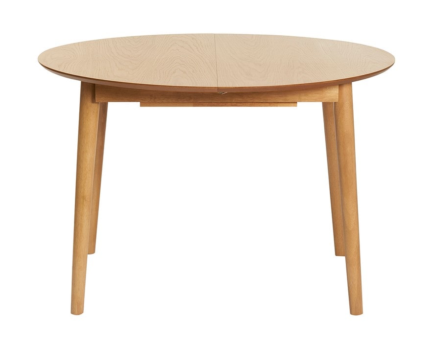Table extensible ronde EGO rallonges intégrées en bois clair chêne