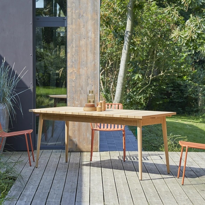 Table de jardin VADIM 6/8 personnes en teck massif