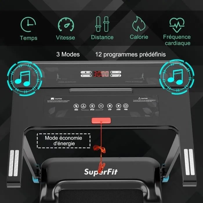 Soldes : le COSTWAY Tapis de Course Pliable APP Contrôle 0,96-12 km/h Bluetooth à 242,99 € chez Cdiscount