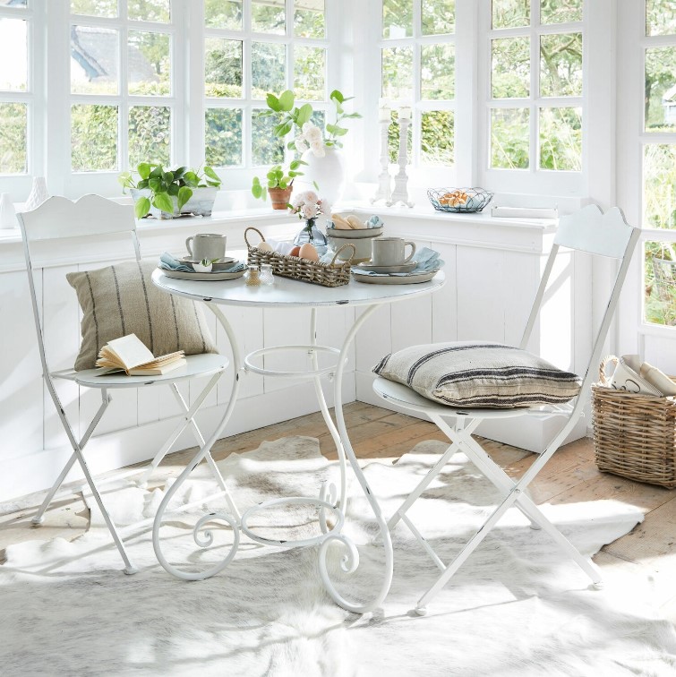 Ensemble table et chaises ITEUIL en Fer blanc vieilli - Loberon