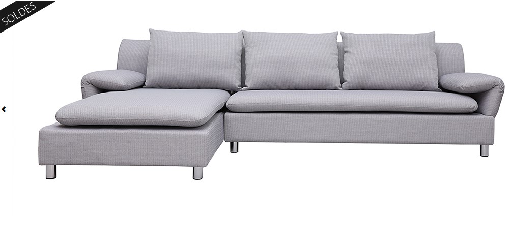 Canapé d'angle réversible BRASILIA gris clair