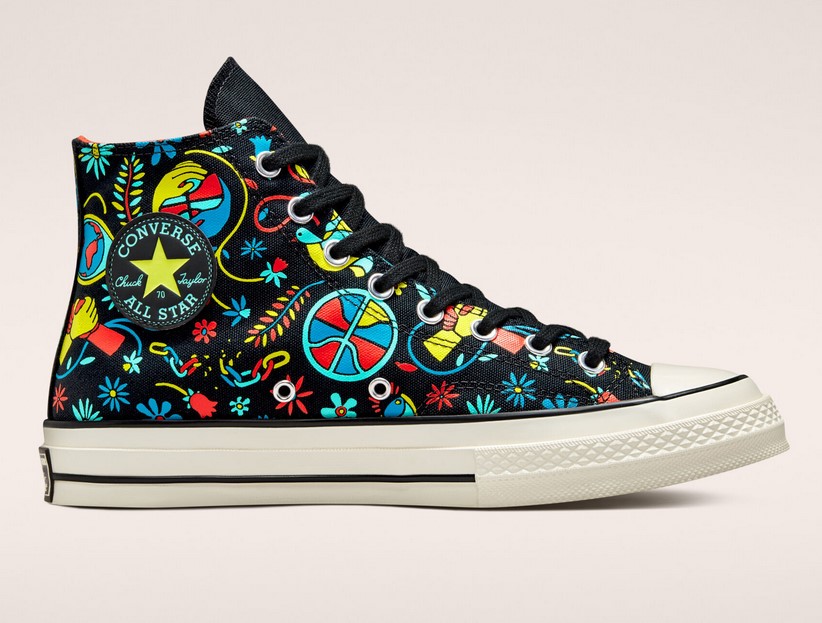 Converse Chuck 70 Peace & Unity Noir/Coquelicot lumineux/Twist citron vert