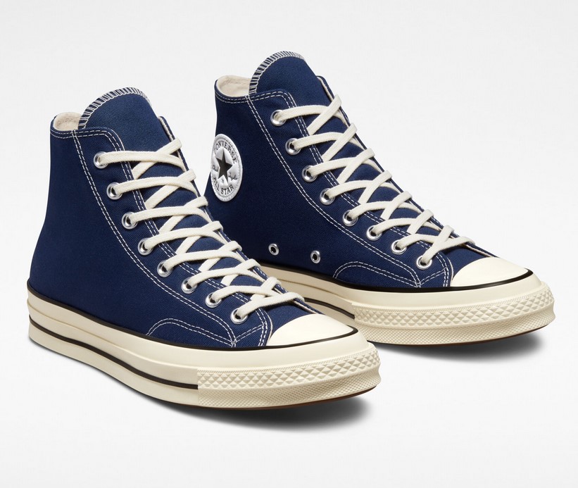 CONVERSE Chuck 70 Vintage Canvas Baskets Montantes Bleu nuit marine/Aigrette/Noir