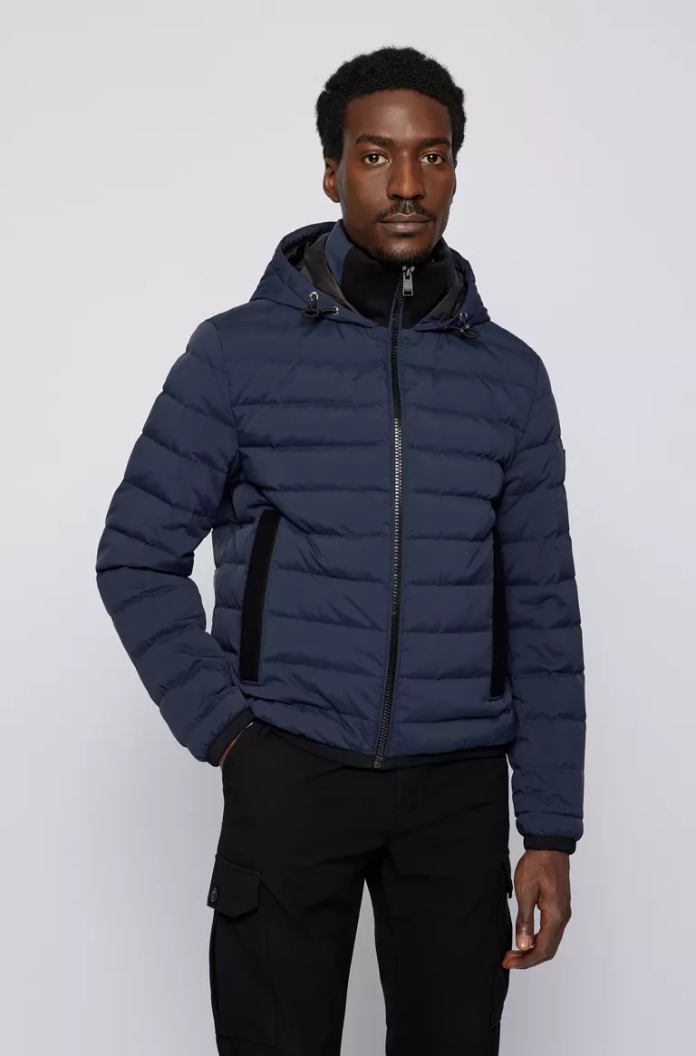 Pré-Soldes BOSS DAWOOD OUTERWEAR Doudoune Regular Fit en tissu déperlant à capuche