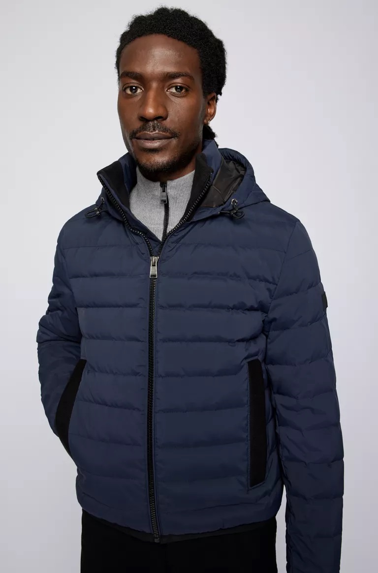 Pré-Soldes BOSS DAWOOD OUTERWEAR Doudoune Regular Fit en tissu déperlant à capuche