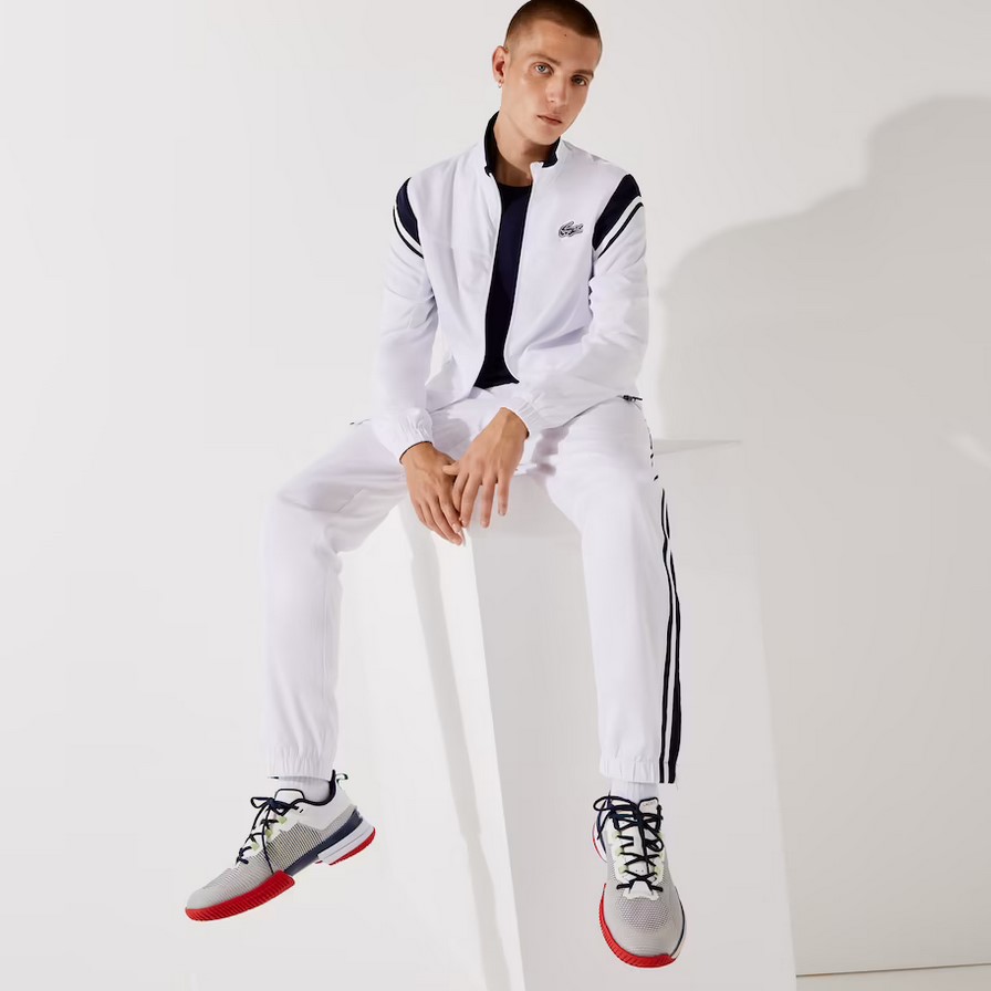 Ensemble de survêtement Lacoste SPORT léger avec détails contrastés Blanc/Bleu Marine