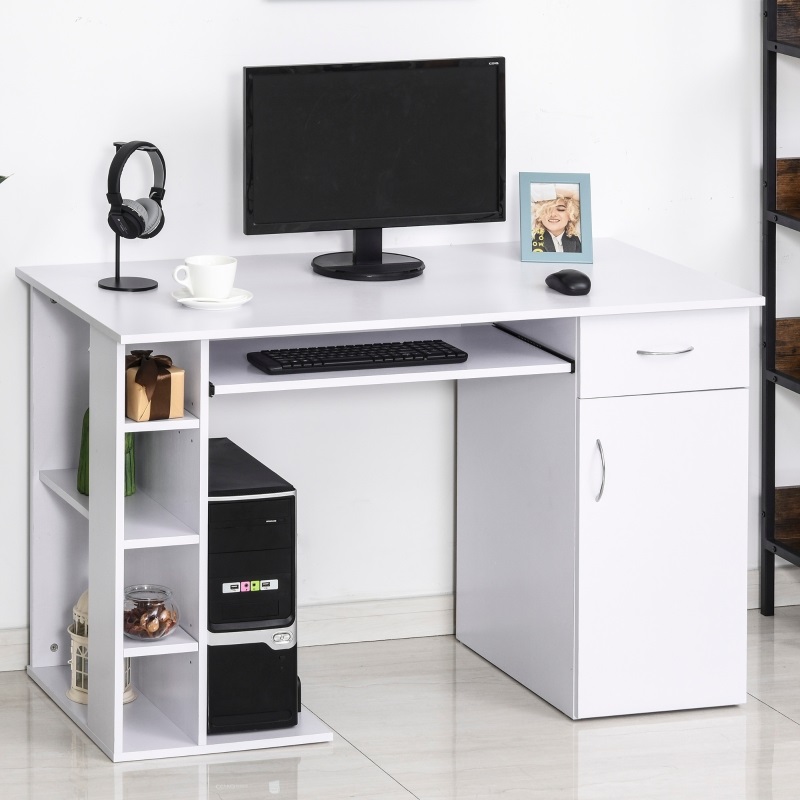 HOMCOM Bureau informatique design multi-rangements