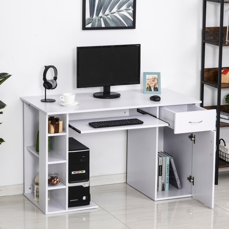 HOMCOM Bureau informatique design multi-rangements