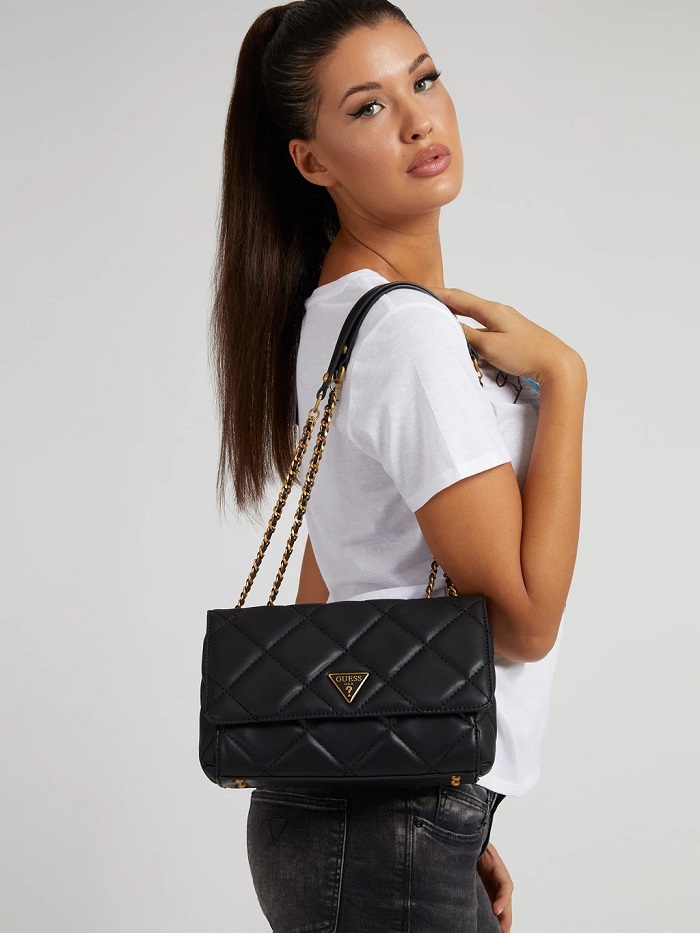 SAC À BANDOULIÈRE CESSILY SURPIQUÉ GUESS Noir