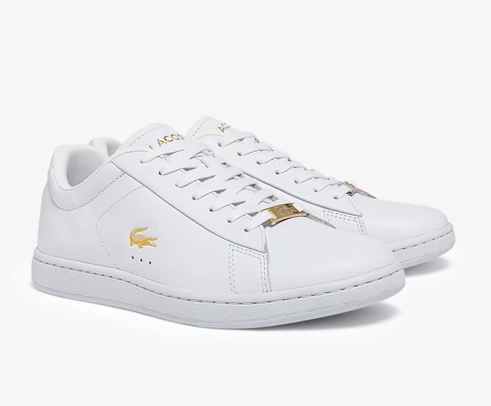 Sneakers Carnaby Lacoste en cuir ton sur ton Blanc/Doré