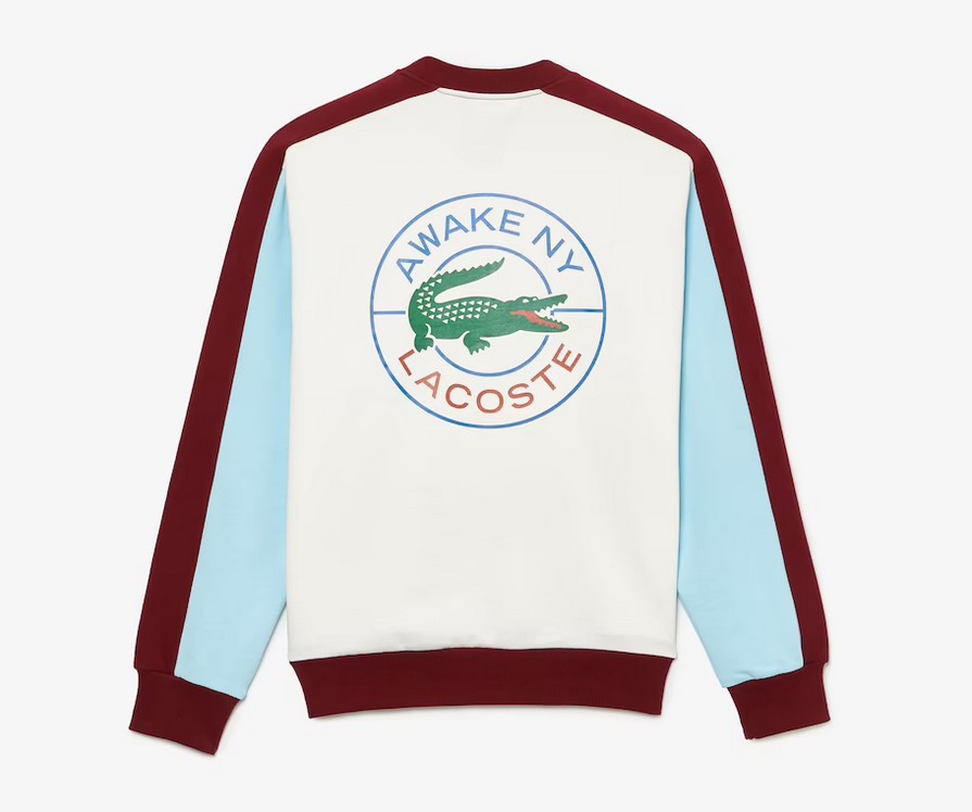 Sweatshirt unisexe Lacoste x AWAKE NY en coton color-block avec badge