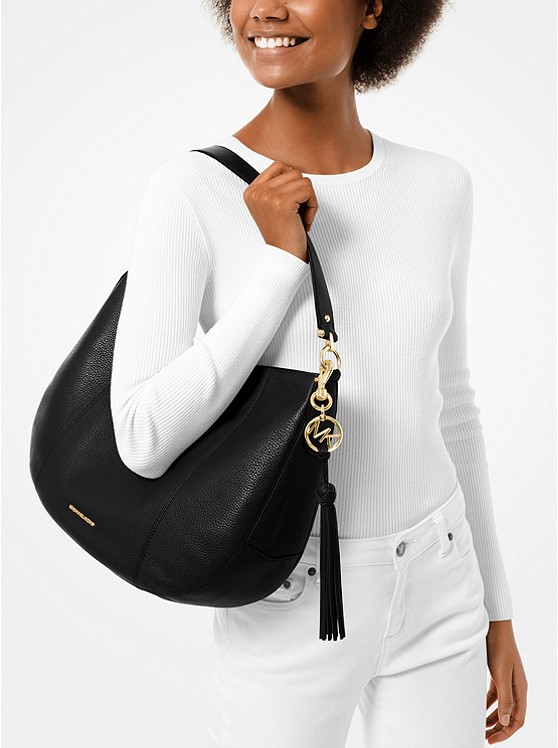 MICHAEL Michael Kors Grand sac porté épaule Brooke en cuir grainé