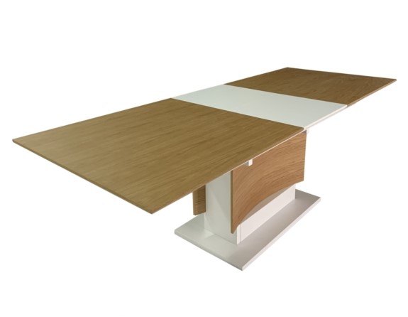 Table rectangulaire + allonge Liago chêne/ blanc 