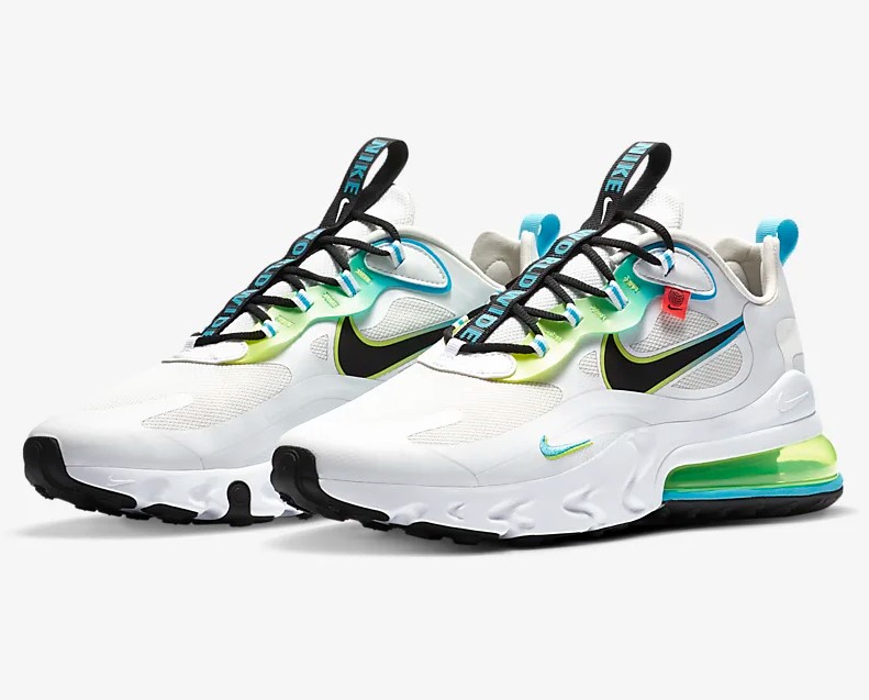 Nike Air Max 270 React SE Blanc/Bleu fureur/Volt/Noir pour Homme