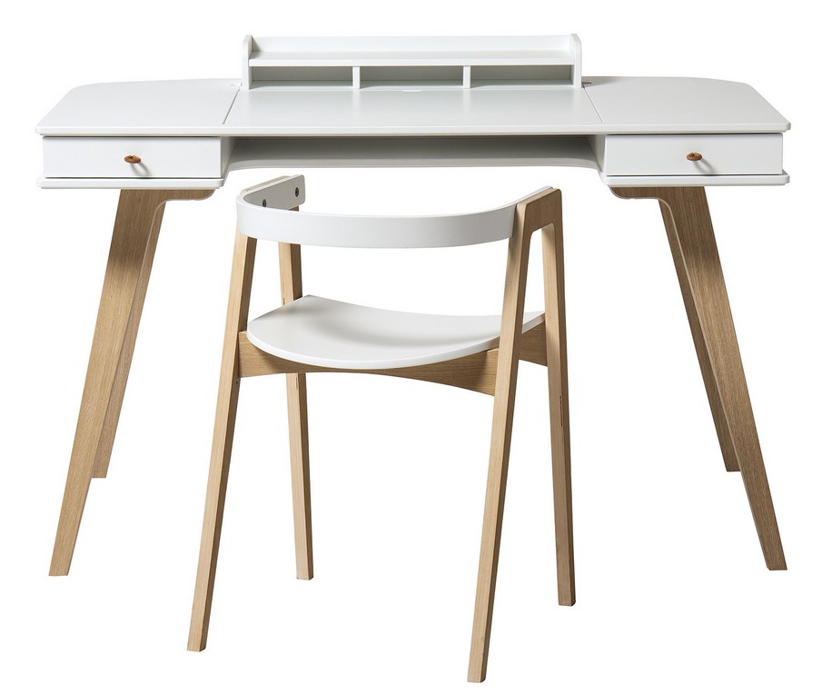 Bureau Wood et chaise Wood Oliver Furniture Blanc