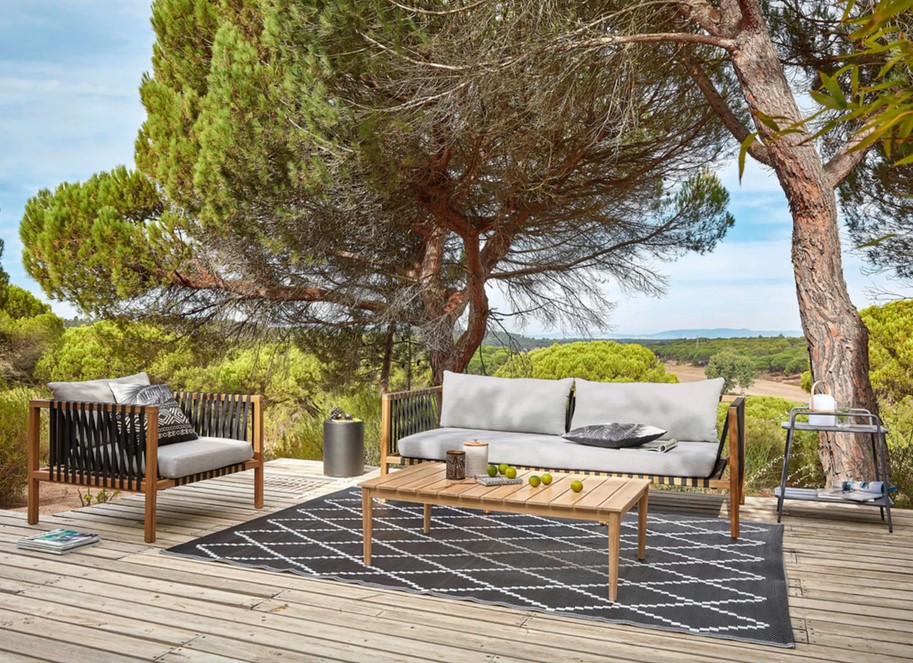 Canapé de jardin 3 places Naxos en acacia massif 