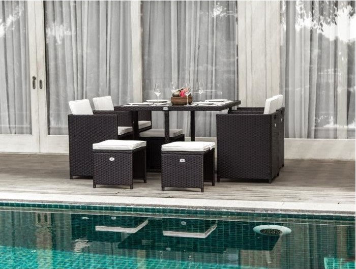 Ensemble repas de jardin encastrable CARIOCA 4 personnes