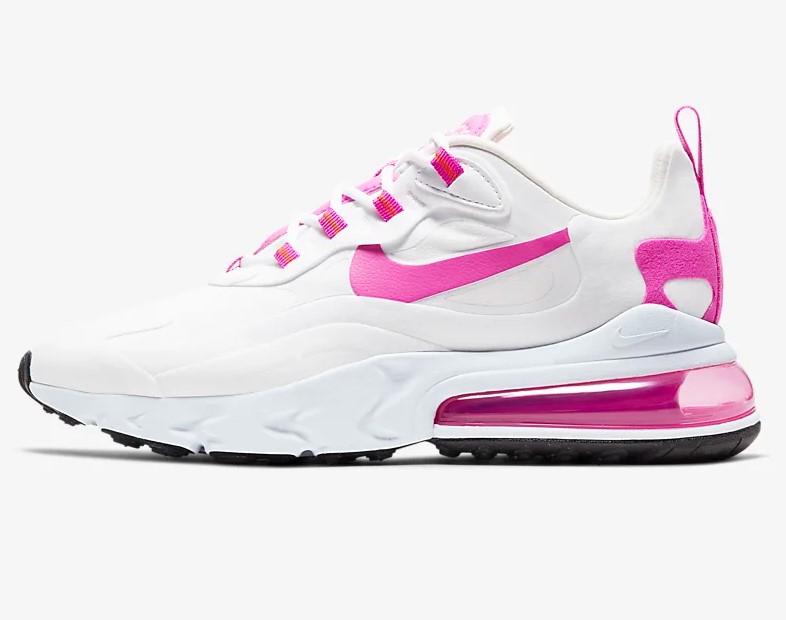 Nike Air Max 270 React Blanc/Orange équipe/Noir/Rose feu