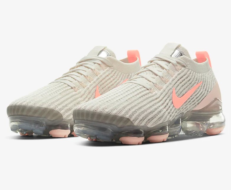 Nike Air VaporMax Flyknit 3 Crème clair/Teinte cramoisie/Gris vaste/Rose atomique pour Femme