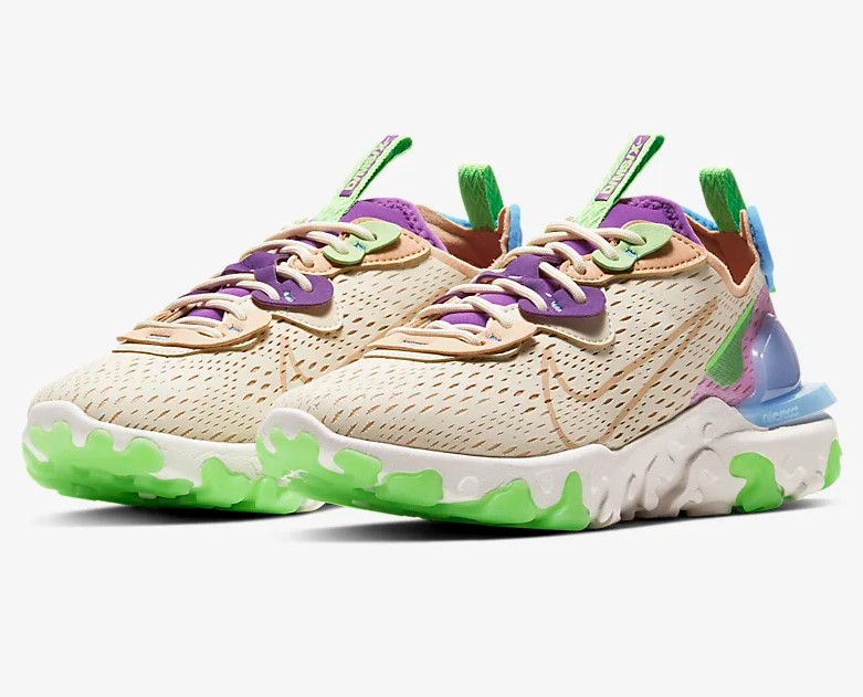 Nike React Vision Fossile/Mauve vif/Vert impact/Brun vachette pour Femme