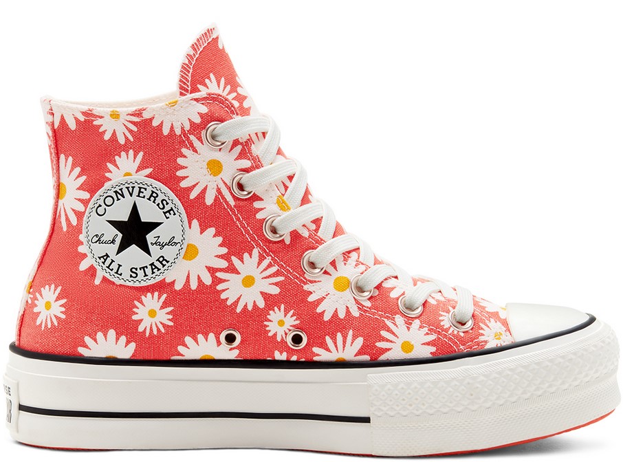 Converse Chuck Taylor All Star Camp Daisies Platform à tige montante Red/white/yellow