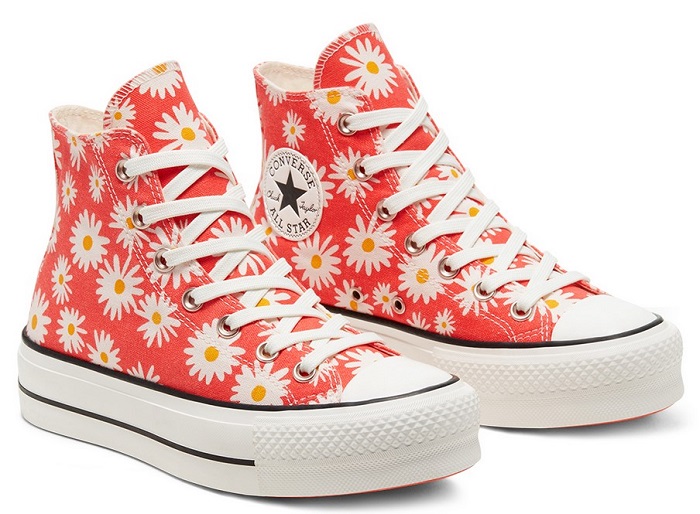 Converse Chuck Taylor All Star Camp Daisies Platform à tige montante Red/white/yellow