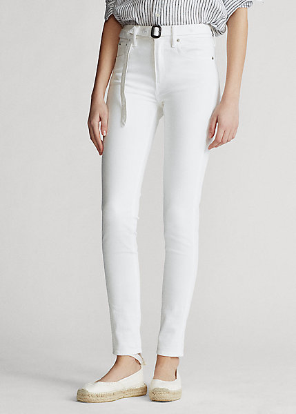 Polo Ralph Lauren Jean skinny Tompkins taille haute Blanc
