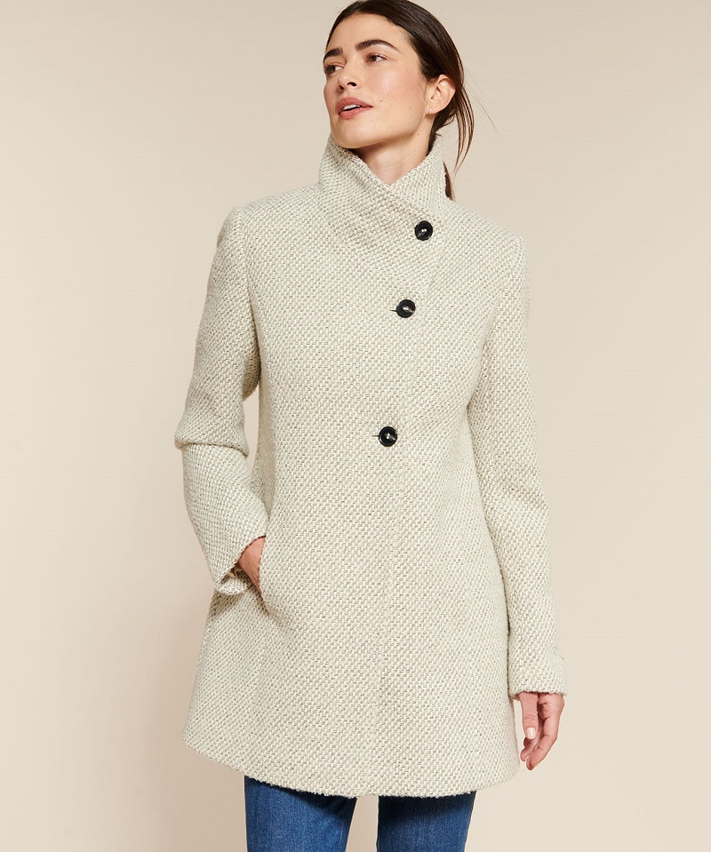 manteau laine femme gris clair