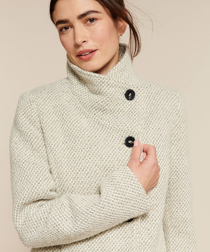 Manteau mélange laine et alpaga gris clair Damart