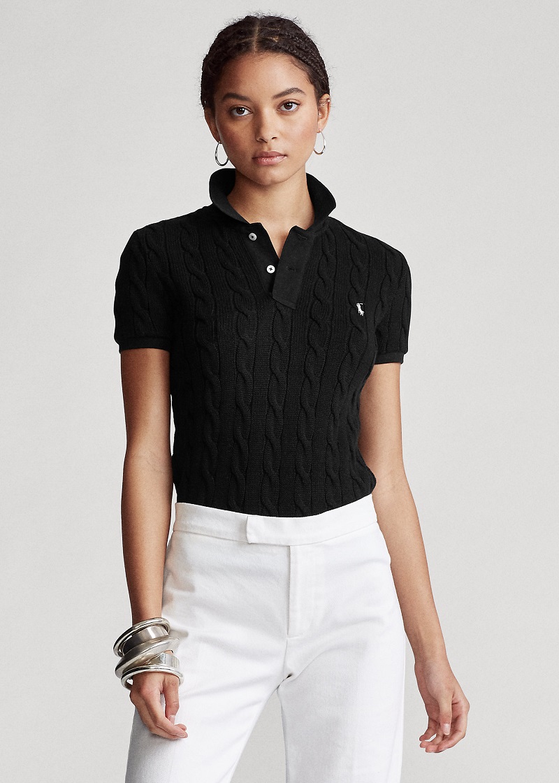 Polo Ralph Lauren Polo tricoté en torsades Noir